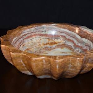 Fluted Onxy Bowl, Fluted Bowl, Handmade Onyx Bowl, Onyx Bowl, Bowl for Home Décor, Bowl for Decoration, Bowl for Gifting