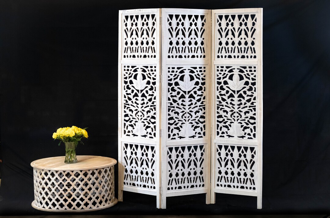 Handmade Room Divider White Room Divider Privacy Screen Etsy