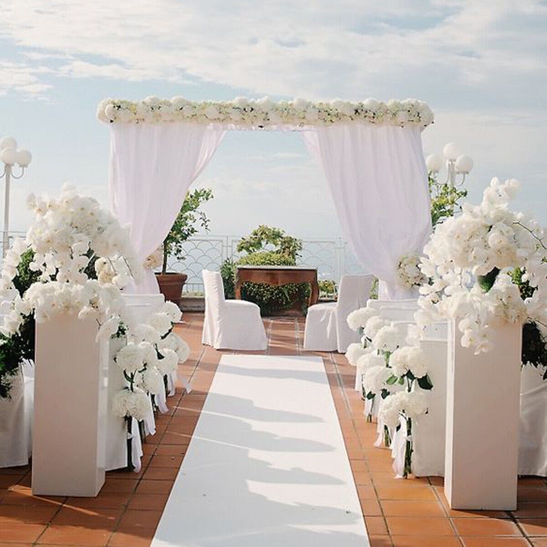 1M X 10M Plain White Carpet Aisle Runner Rolled Catholic Wedding Party