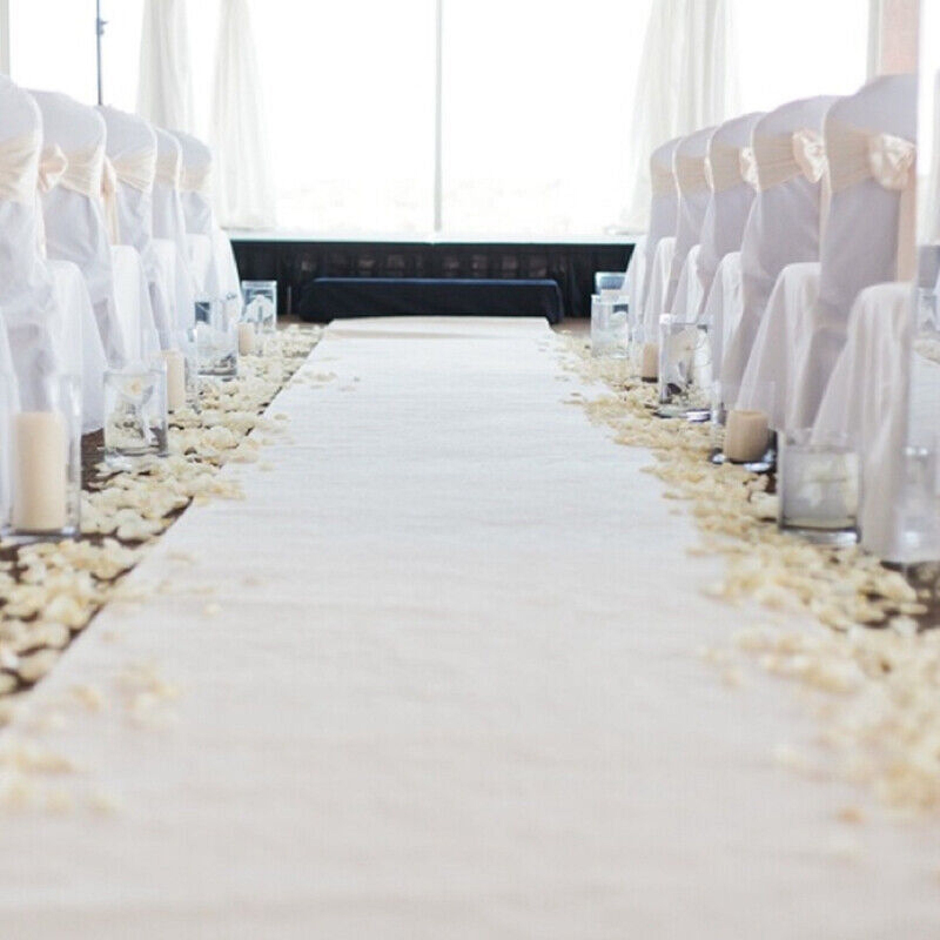 1M X 10M Plain White Carpet Aisle Runner Rolled Catholic Wedding Party