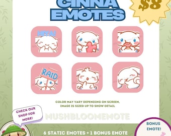 Cinnamo Puppy Emote Bundle (6) | Kawaii Stream Emotes | Twitch Discord YouTube | Cozy Aesthetic | Chibi Dog Emotes | Instant Download