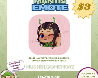 Mantis Emote (1) | Cute Marvel Rivals Emote | Twitch Discord YouTube | Chibi Alien Expression | Gamer Stream Sticker | Instant Download