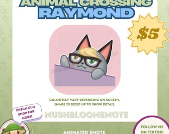 Animated RAYMOND Emote | Cute Bongo Cat | Twitch Discord YouTube | Cozy Cat Vibes | ACNH Streamer Emote | Animal Crossing | Instant Download