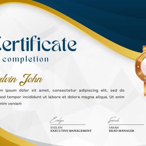 Editable Certificate Of Completion, Canva Template, Printable Course Completion Certificate, Beauty Award, DIY Artist Training Certificate