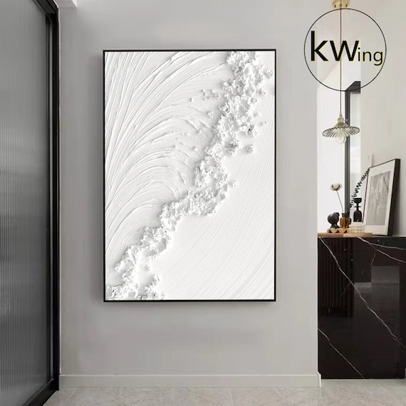 White Texture Abstract Canvas Wall Art