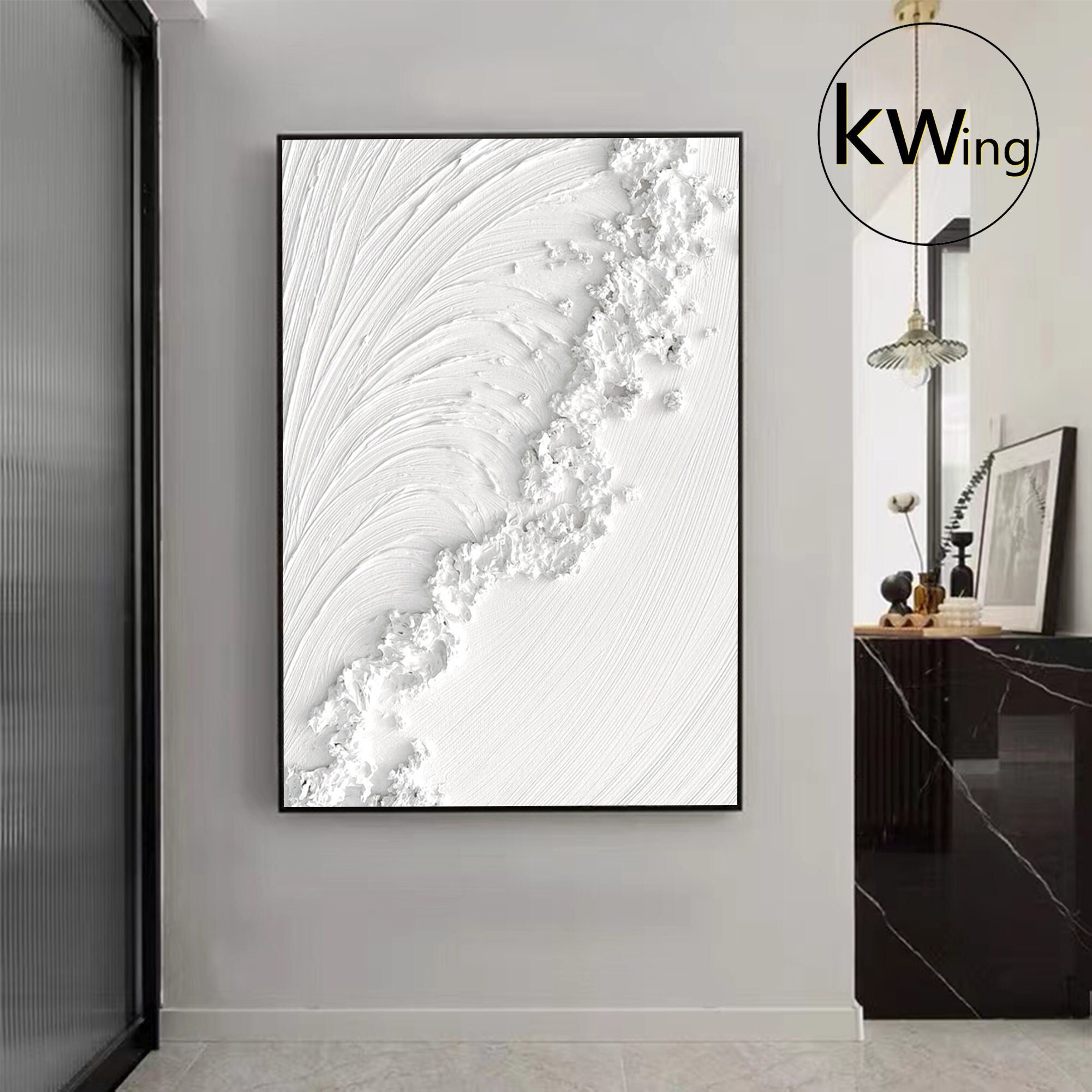 White abstract oil paint texture on canvas or wall. Stock Photo by