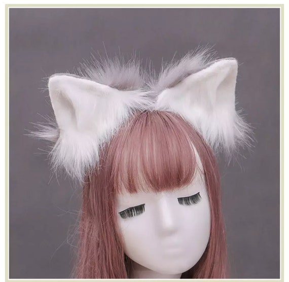 Kawaii White Wolf Ears Realistic Animal Ears Luxury Furry - Etsy UK