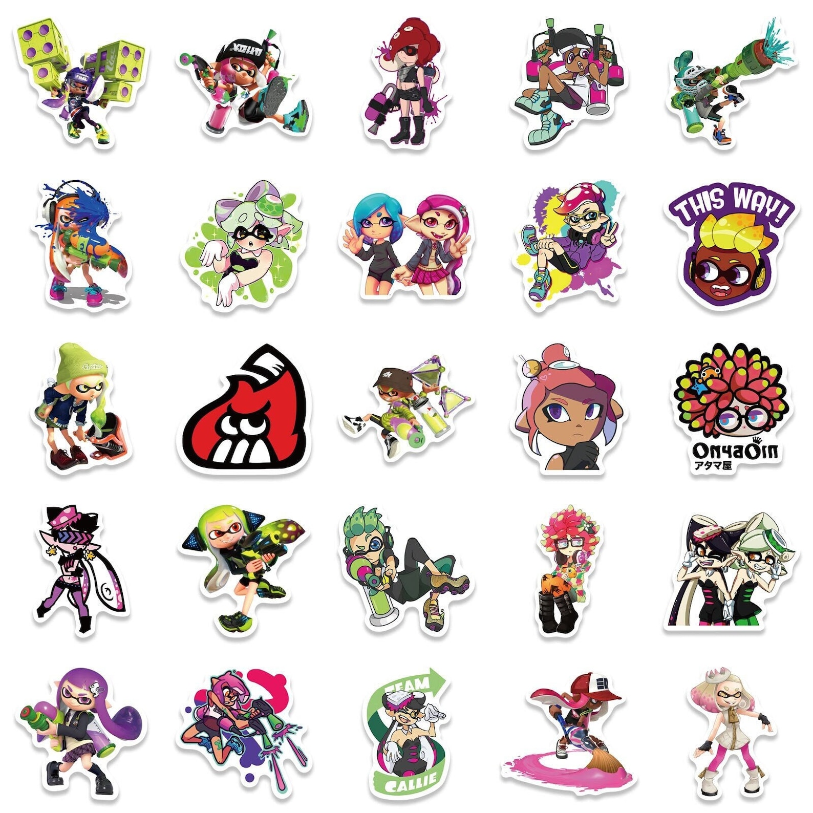 Cute 10/30/50pcs Splatoon Vinyl Decal Stickers Waterproof Etsy