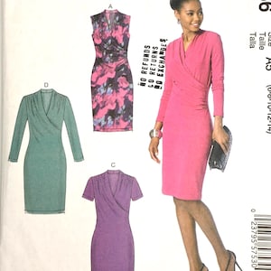 Uncut McCall's Surplice Dress Sewing Pattern M7186 - Size 6-14