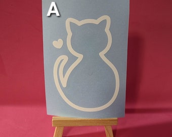 Cat and Heart Vinyl Decal