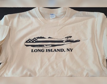 Long Island T-shirt met Amerikaanse vlag