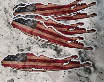 Long Island American Flag Sticker