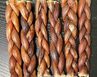 6” GULLET PORK Stinky Braid Sticks Dog Chews 6” pieces are back!