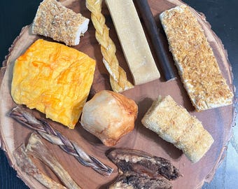 Hard Treat Charcuterie Board: 6 Item  Chew Treat Box (No Rawhide)