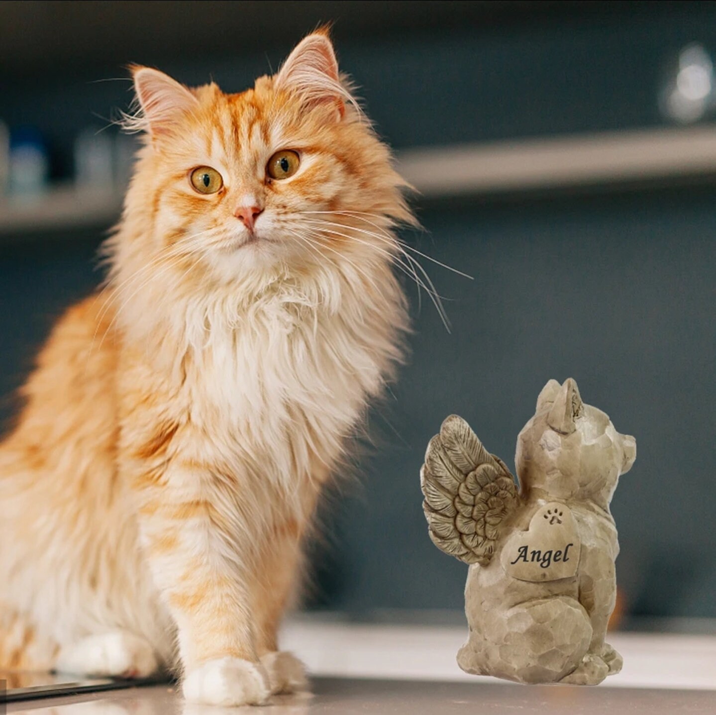 Personalized Cat Angel Memorial Figurine Custom Memorial Pet Etsy