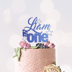 Name is One Cake Topper, Custom First Birthday Cake Topper, First Birthday Topper, Personalized First Birthday Cake Topper.