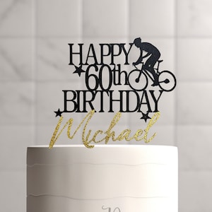 Bicycle Cake Topper, Personalized Cyclist Cake Topper, Custom Cake Topper, Birthday Cake Topper, Bicycle Party Decoration.