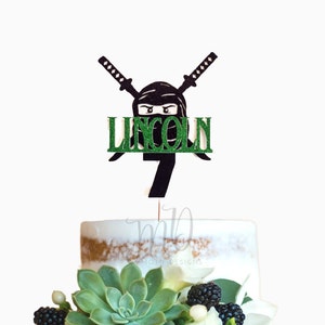 Ninja Name & Alter Tortenaufleger, Ninja Cake Topper, Benutzerdefinierte Ninja Cake Topper, personalisierte Tortendeko.