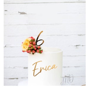 Name & Age Cake Charm, Custom Cake Charm, Personalized Cake Charm, Metallic Cake Charm, Cake Charm.