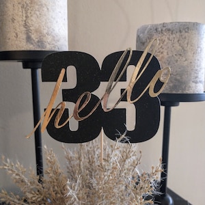 Hello Age Cake Topper, Custom Age Cake Topper, Age Cake Topper, Birthday Cake Topper.