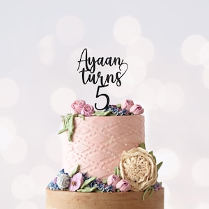 Personalized Glitter Cake Topper: Name & Age, Birthday Party Decor