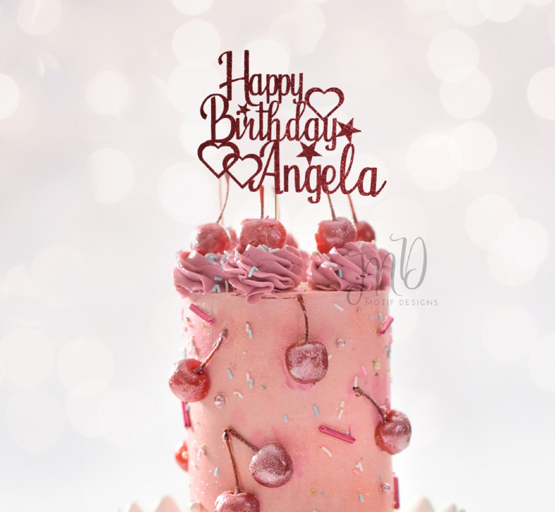 Happy Birthday Cake Topper, Custom Cake Topper, Personalized