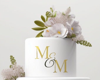 Custom Initials Cake Charm, Wedding Cake Topper