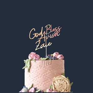 God Bless Cake Topper, Baptism Cake Topper, Custom Cake Topper.