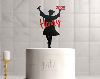 Custom Graduation Cake Topper: Glitter Cardstock Grad Sign