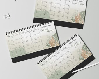 2026 Desk Calendar, Daily Inspiration Quotes, Positive Affirmations, Minimalist Desk Decor Gift