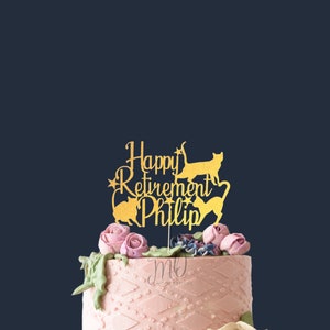 Happy Retirement Cake Topper, Custom Retirement Cake Topper, Personalized Retirement Cake Topper, Retirement Cake Topper.