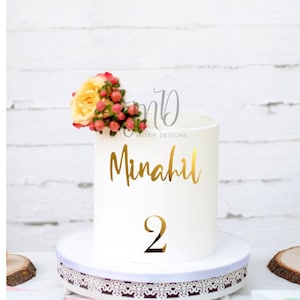 Name & Age Cake Charm, Custom Cake Charm, Personalized Cake Charm