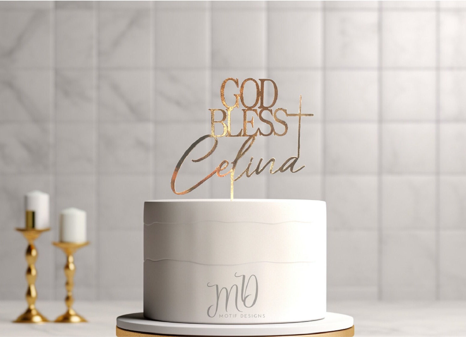 God zegene taarttopper Doop aangepaste taarttopper God zegene naam feestdecor