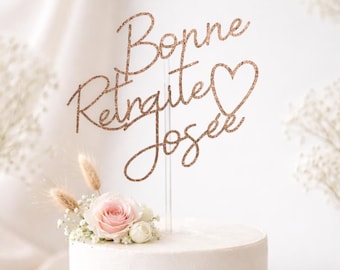 Bonne Retraite Cake Topper, Custom Retirement Cake Topper, French Retirement Cake topper.