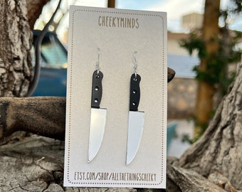 Knife Earrings | Halloween Knife Earrings | Chef Knife Earrings | Slasher Earrings | Scream Movie | Michael Myers Earrings | Friday the 13th