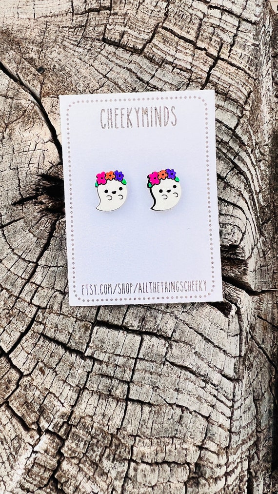 Cute Boho Ghost Earrings Stud Set | Minimalist Earrings Studs | Mother's Day Earrings | Boho Earrings | Kawaii Earrings Stud