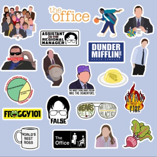 The Office Stickers, The Office tv show, The Office Gifts, lap top stickers, The Office theme, water bottle stickers, Michael Scott