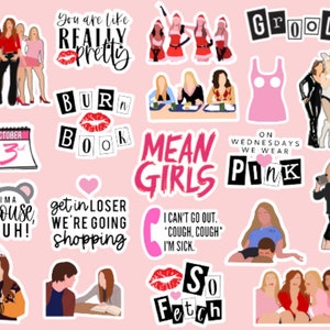 Mean Girls Sticker Pack,  Mean Girls Movie, 20 Sticker Pack, Mean Girls Sticker Set, Mean Girls Gift, Waterproof Stickers, Mean Girls