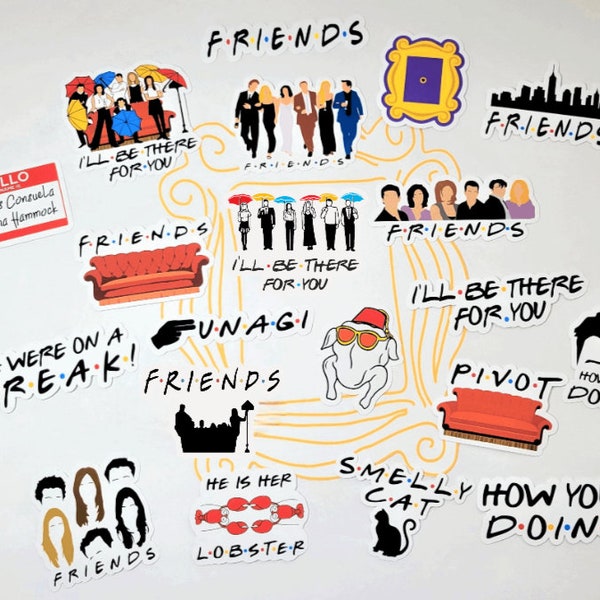 Friends sticker 20 pack, Friends tvshow, Friends theme, Tv show stickers, Stickers hydroflask, Vinyl stickers, Waterproof stickers