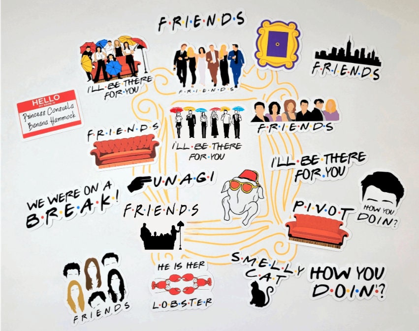 Friends Stickers Printable  Friends tv quotes, Friends tv, Phone cover  stickers
