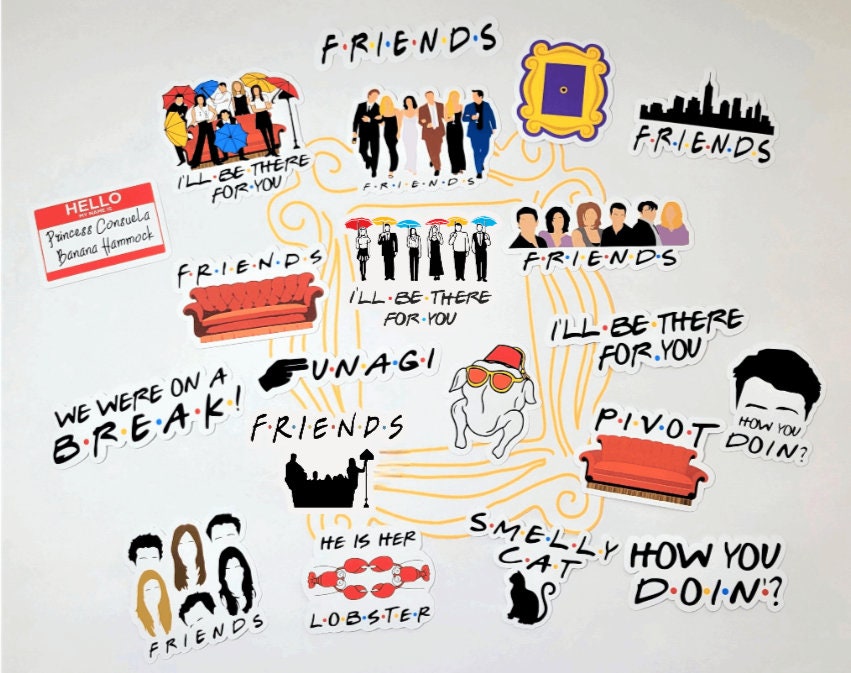 Friends Sticker 20 Pack, Friends Tvshow, Friends Theme, Tv Show Stickers,  Stickers Hydroflask, Vinyl Stickers, Waterproof Stickers 