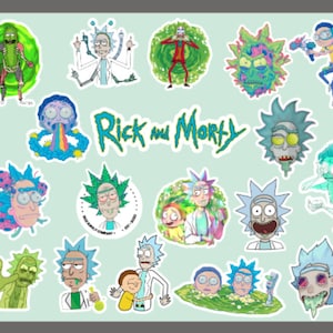 Rick and Morty Stickers, Rick and Morty, Cartoon Stickers, Waterproof Stickers, Sticker Pack
