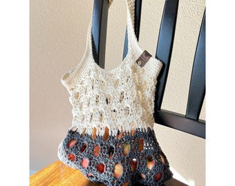 Crochet Market Bag | Reusable 100% Cotton Produce Bag