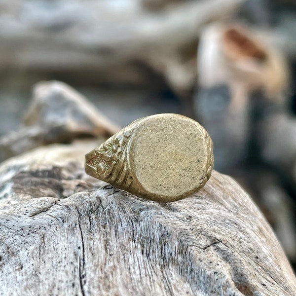 Antique Victorian bronze signet ring