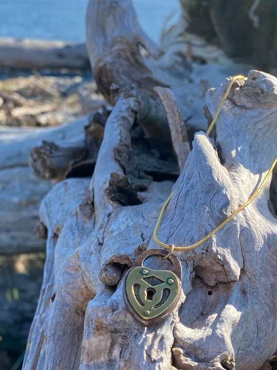 Antique Victorian gold filled heart padlock penda… - image 7