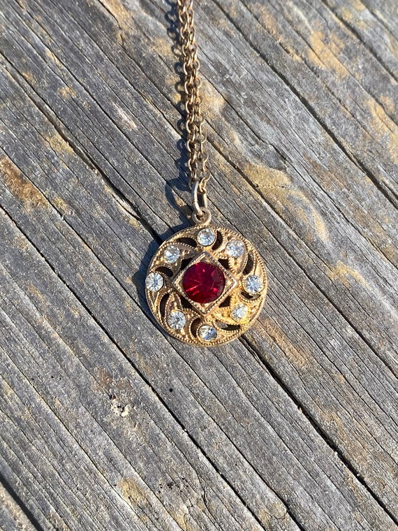Antique Victorian 9k gold filled pendant with pas… - image 8