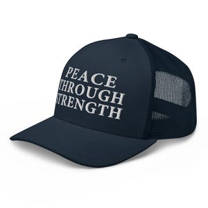 Trucker hat: Peace through strength, pro-Trump USA patriotic cap - RAF COLLECTION
