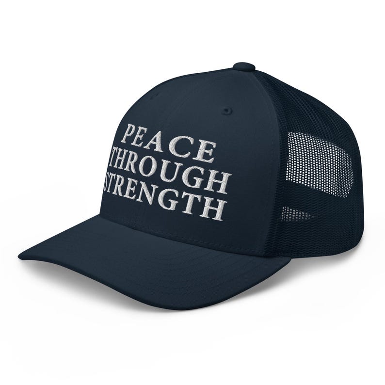 Trucker hat: Peace through strength, pro-Trump USA patriotic cap - RAF COLLECTION