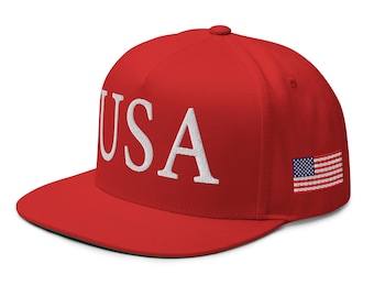 Gorra de sarga de algodón con el lema "Patriótico de EE. UU." y "Pro-Trump" - COLECCIÓN RAF