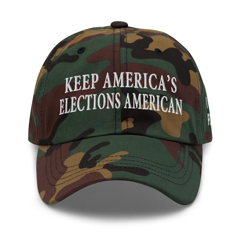 Red Republican Hat: Keep American Elections American - pro-Trump, pro-patriot hat - RAF COLLECTION